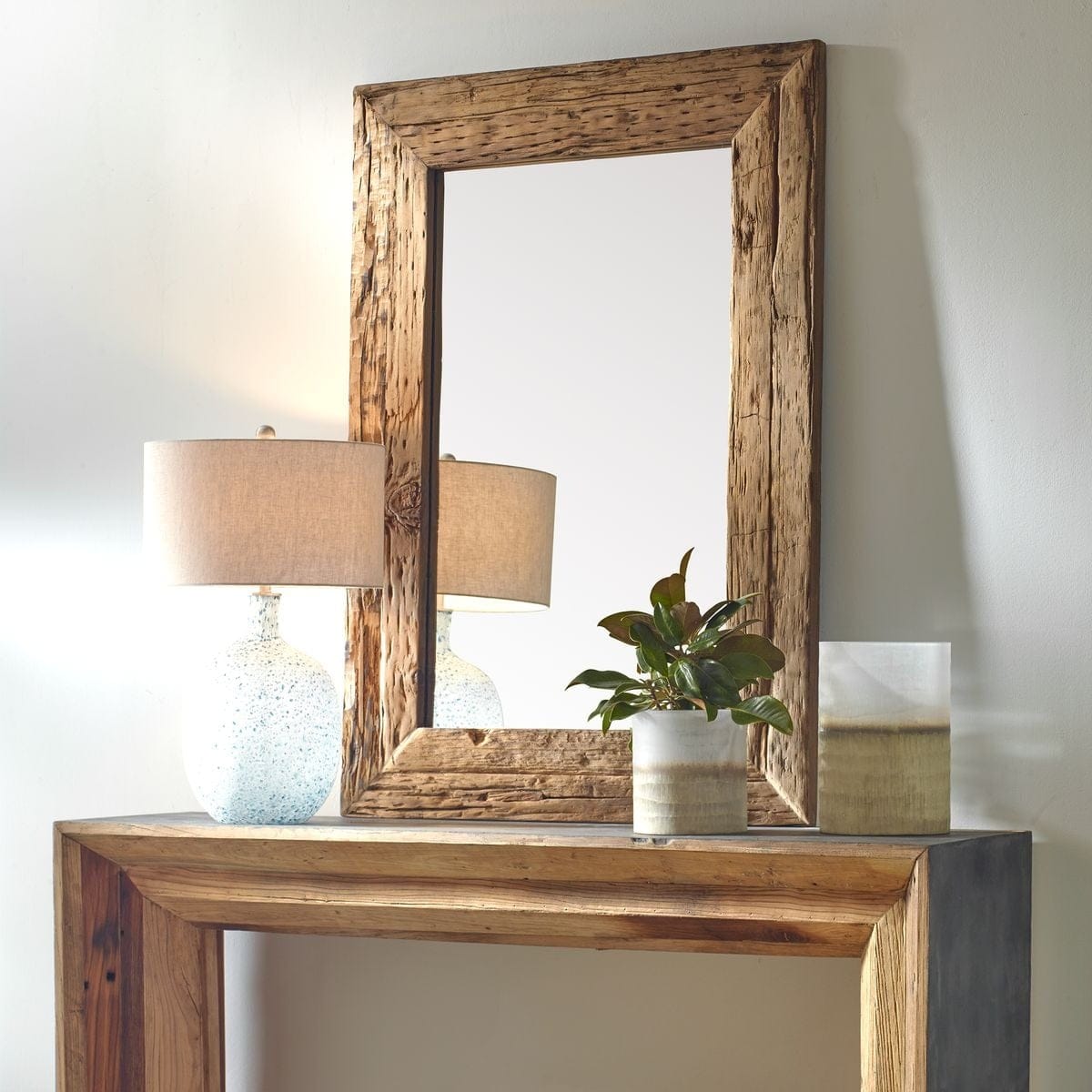 Uttermost Mirrors Rennick Large Reclaimed Pine Mirror House of Isabella UK