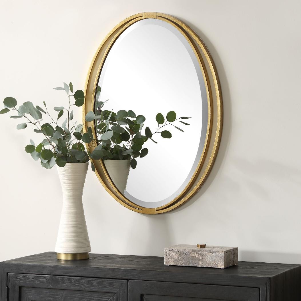 Uttermost Mirrors Rhodes Gold Oval Mirror House of Isabella UK