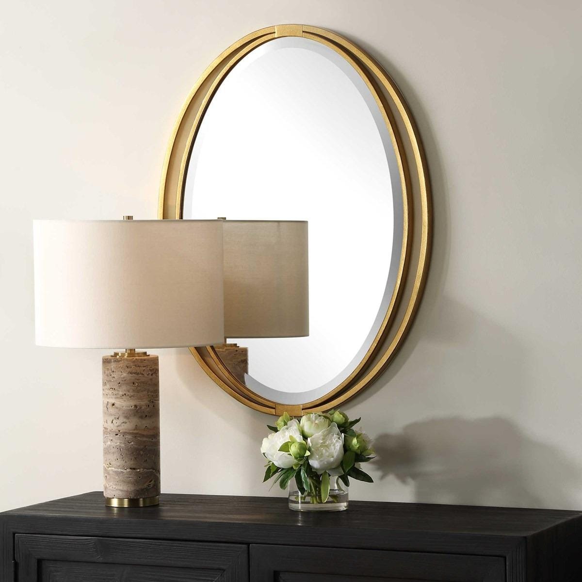 Uttermost Mirrors Rhodes Gold Oval Mirror House of Isabella UK