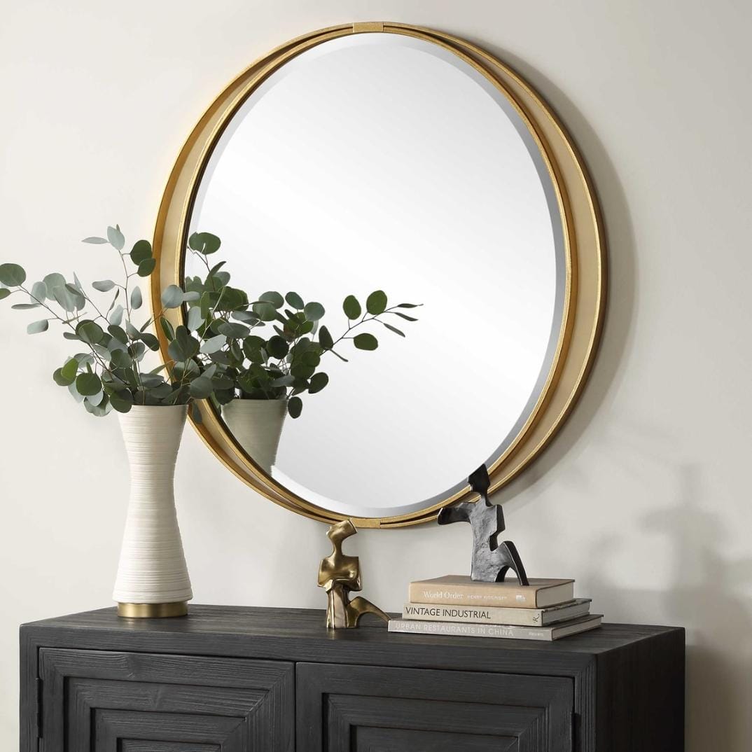 Uttermost Mirrors Rhodes Gold Round Mirror House of Isabella UK