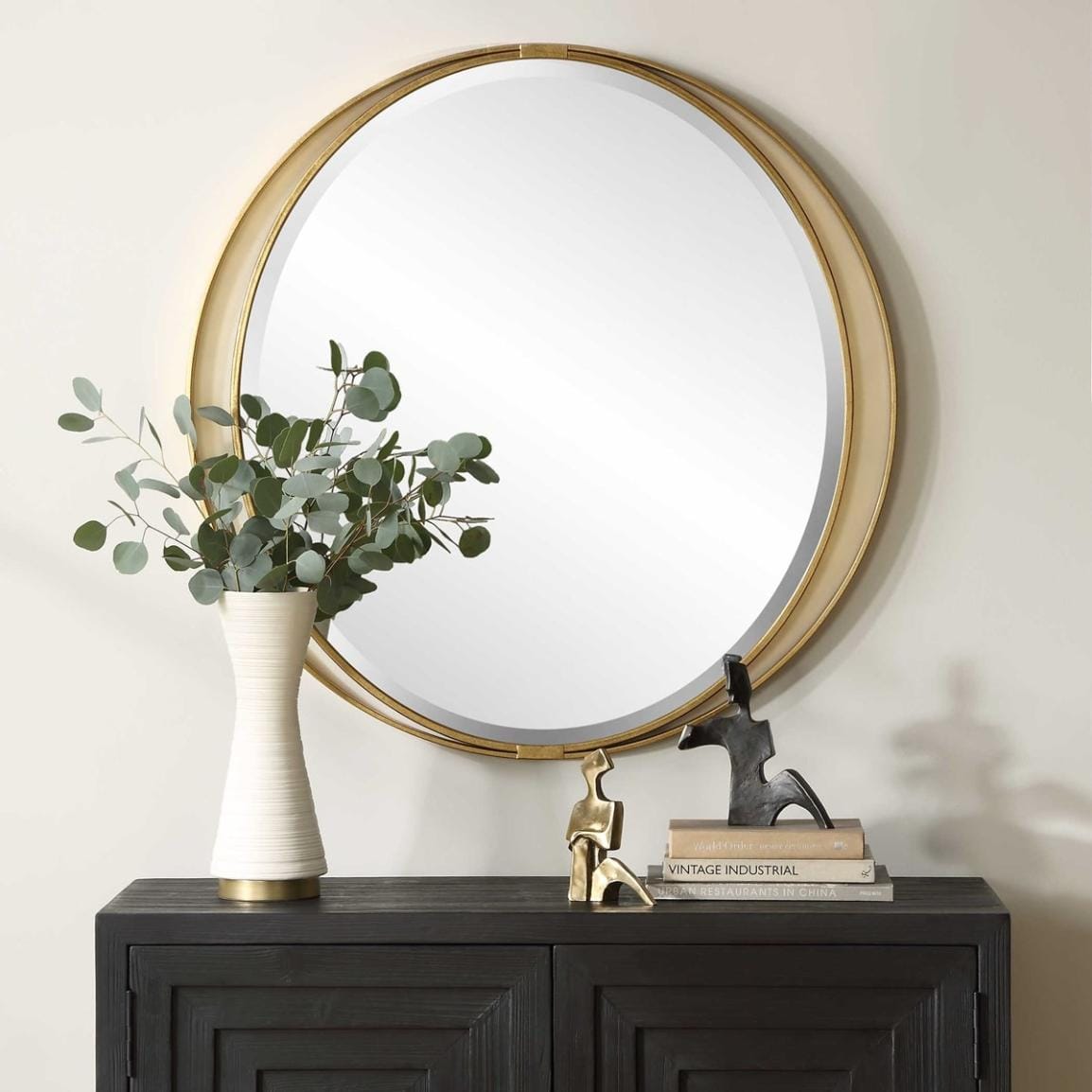 Uttermost Mirrors Rhodes Gold Round Mirror House of Isabella UK