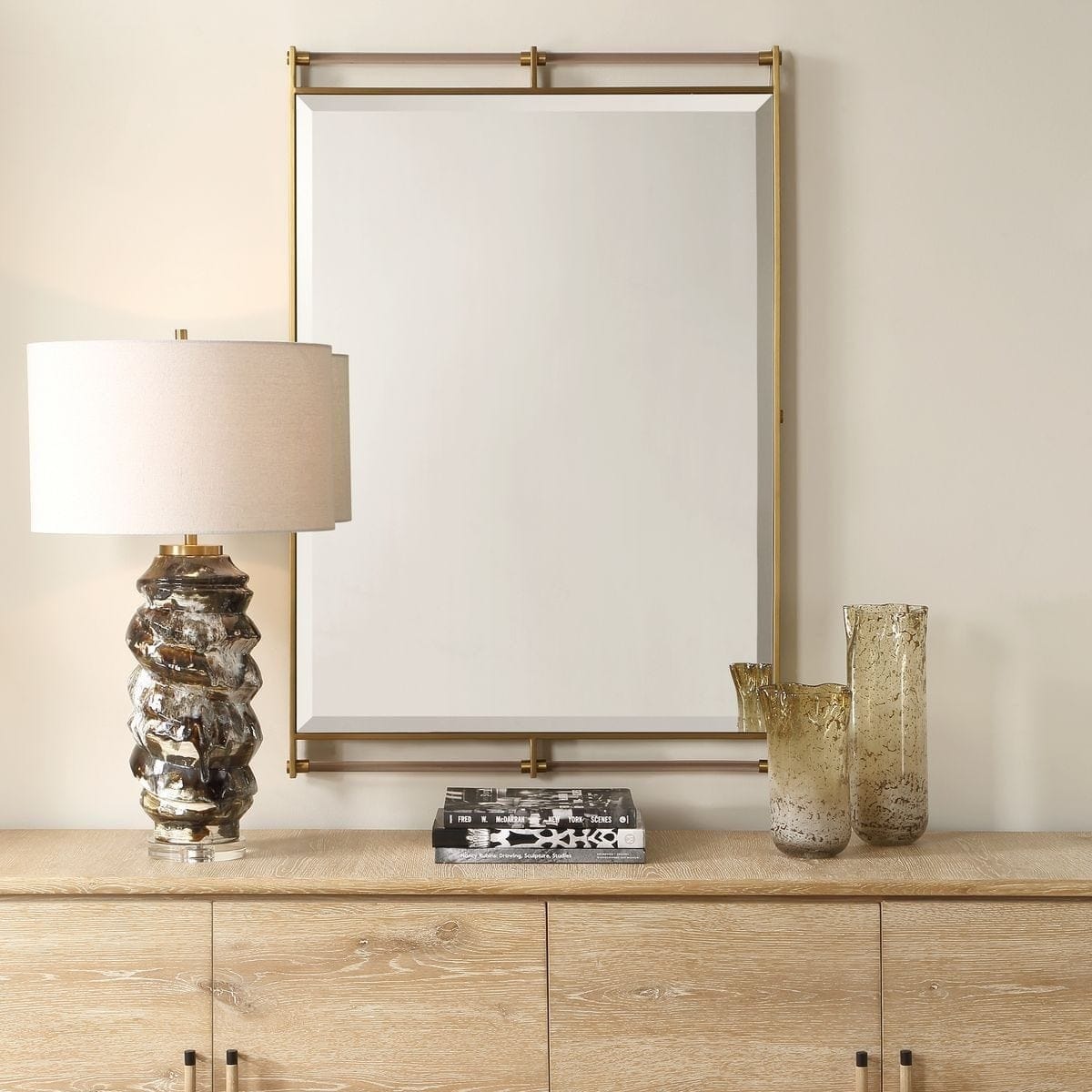 Uttermost Mirrors Ripoll Mirror in Antique Brass House of Isabella UK