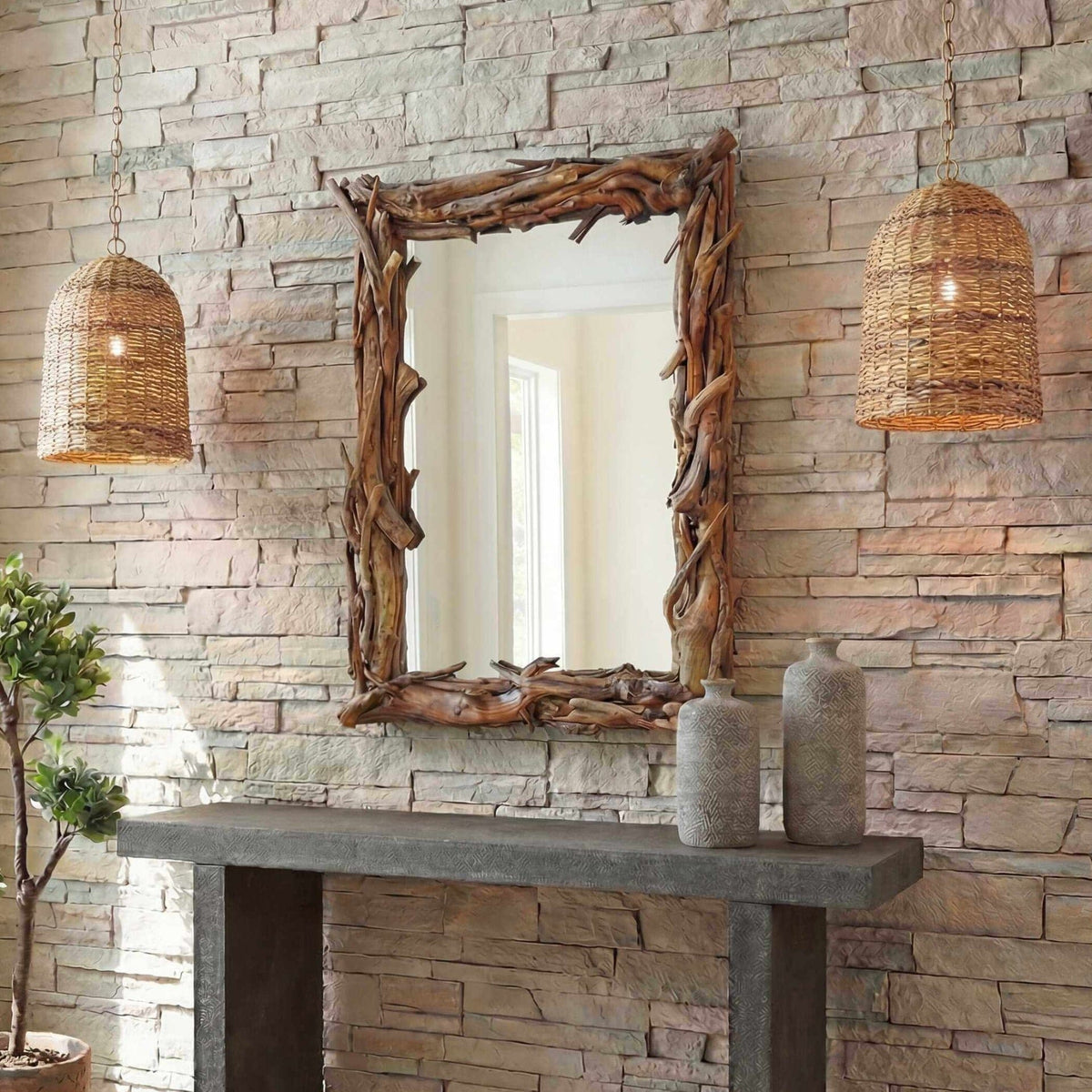 Uttermost Mirrors Rooted Reflection Natural Mirror House of Isabella UK