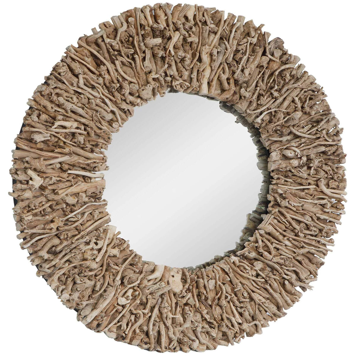 Uttermost Mirrors Rossetti Round Interwoven Wood Mirror House of Isabella UK