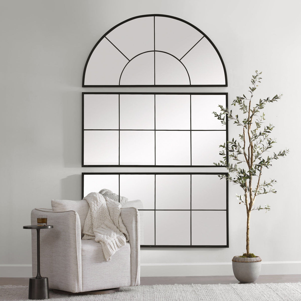 Uttermost Mirrors Rousseau Iron Window Mirror House of Isabella UK