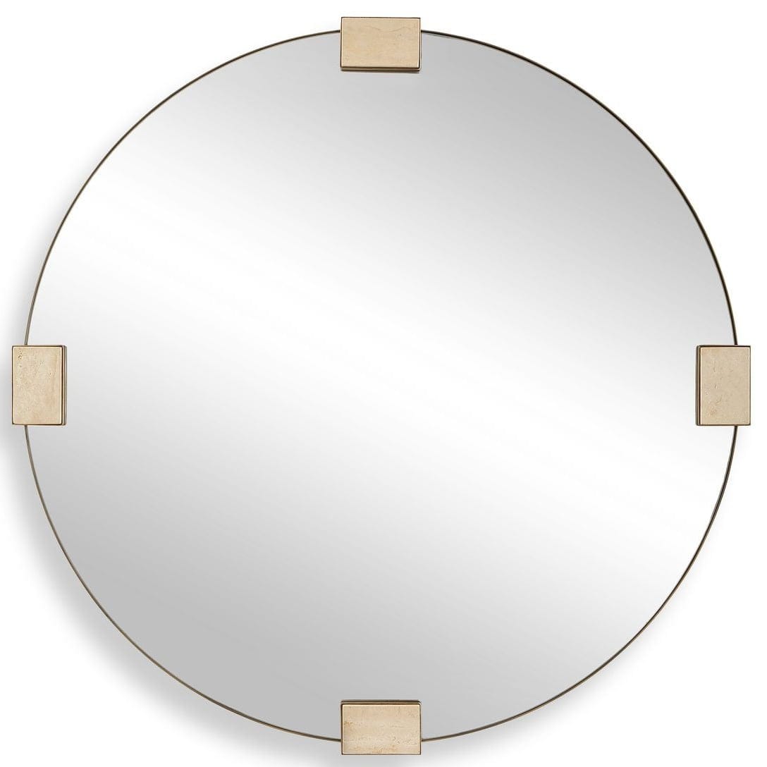 Uttermost Mirrors Russo Round Mirror in Travertine House of Isabella UK