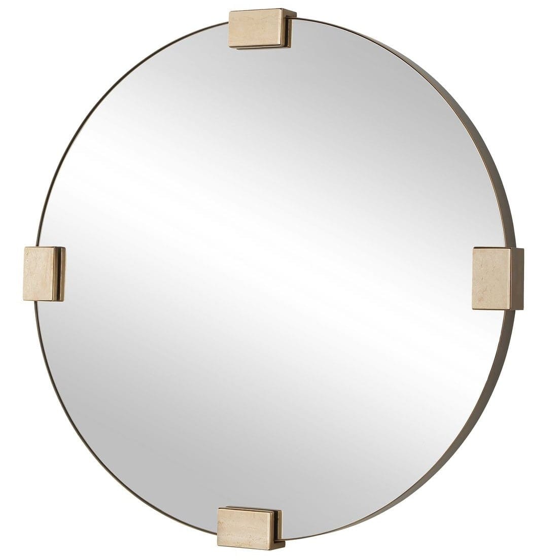 Uttermost Mirrors Russo Round Mirror in Travertine House of Isabella UK