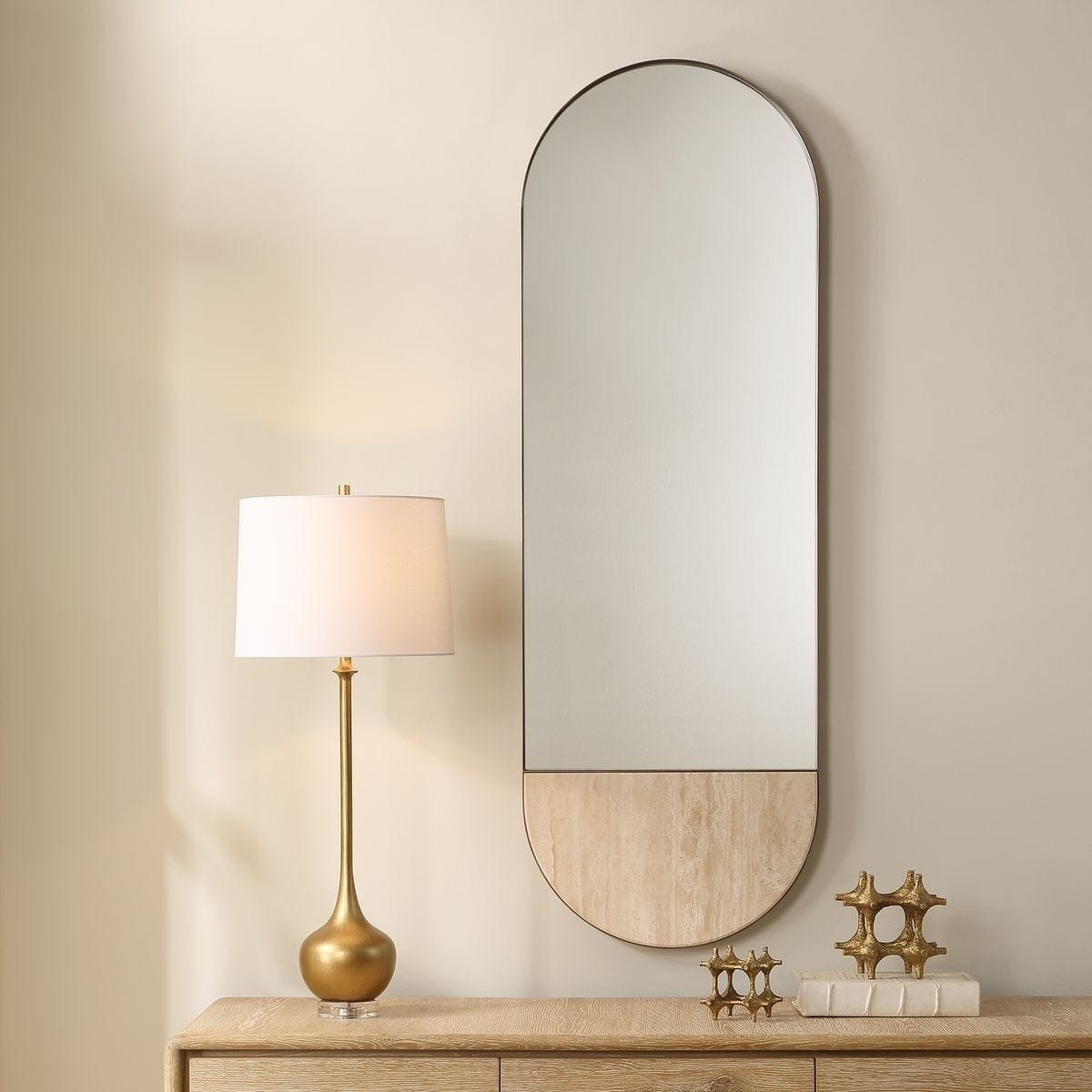 Uttermost Mirrors Russo Tall Oval Mirror in Travertine House of Isabella UK