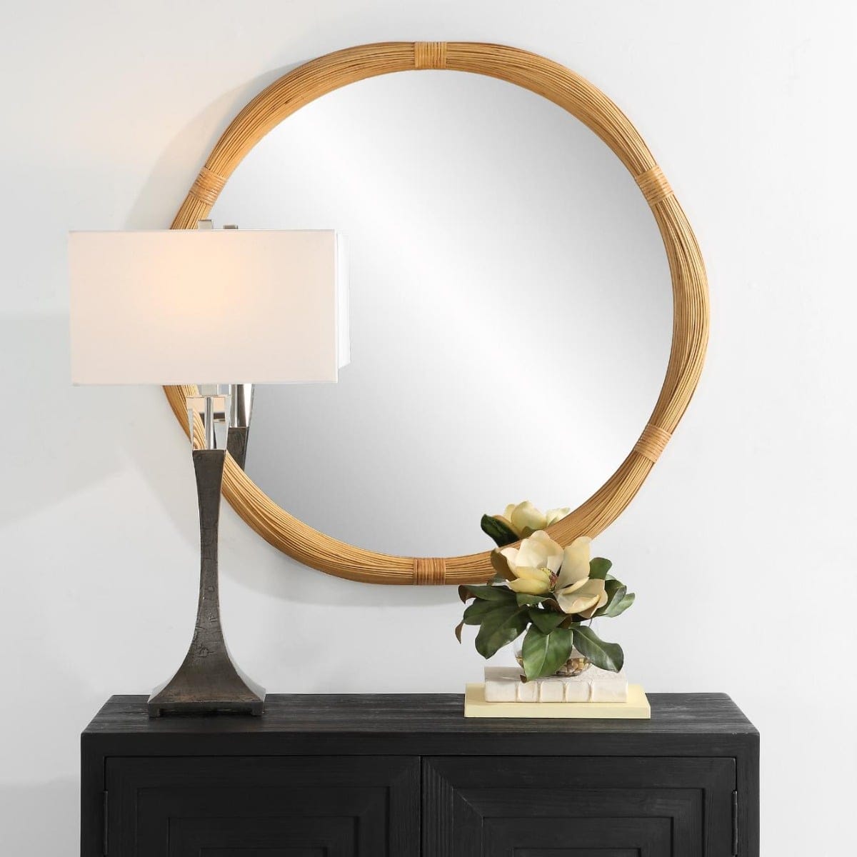 Uttermost Mirrors Salina Round Bamboo Mirror House of Isabella UK
