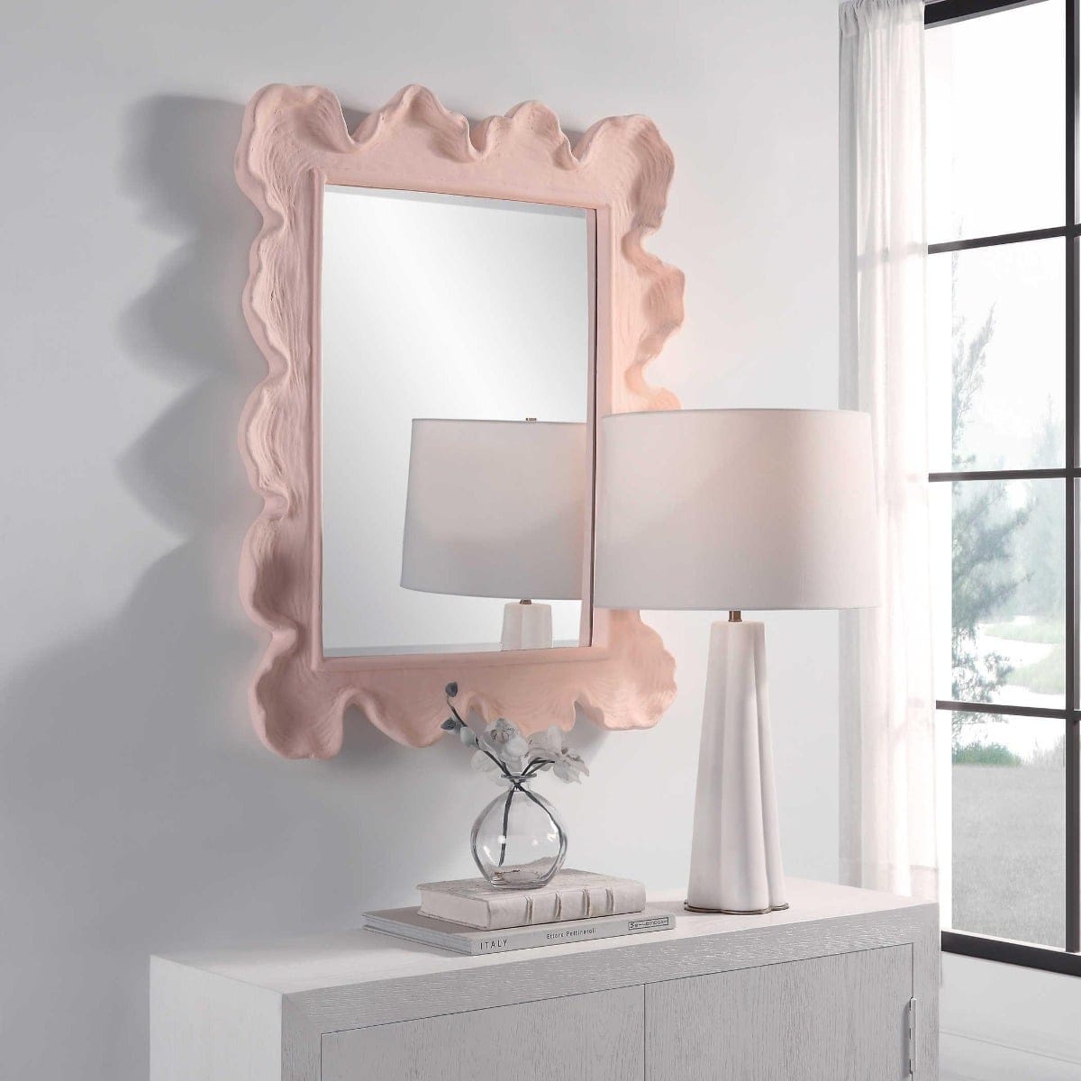 Uttermost Mirrors Sea Coral Pink Mirror House of Isabella UK