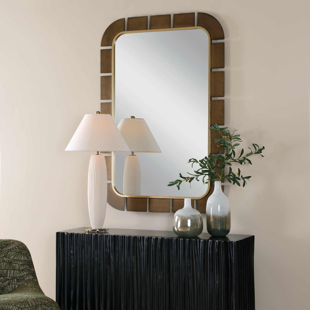 Uttermost Mirrors Segment Dark Bronze Mirror House of Isabella UK