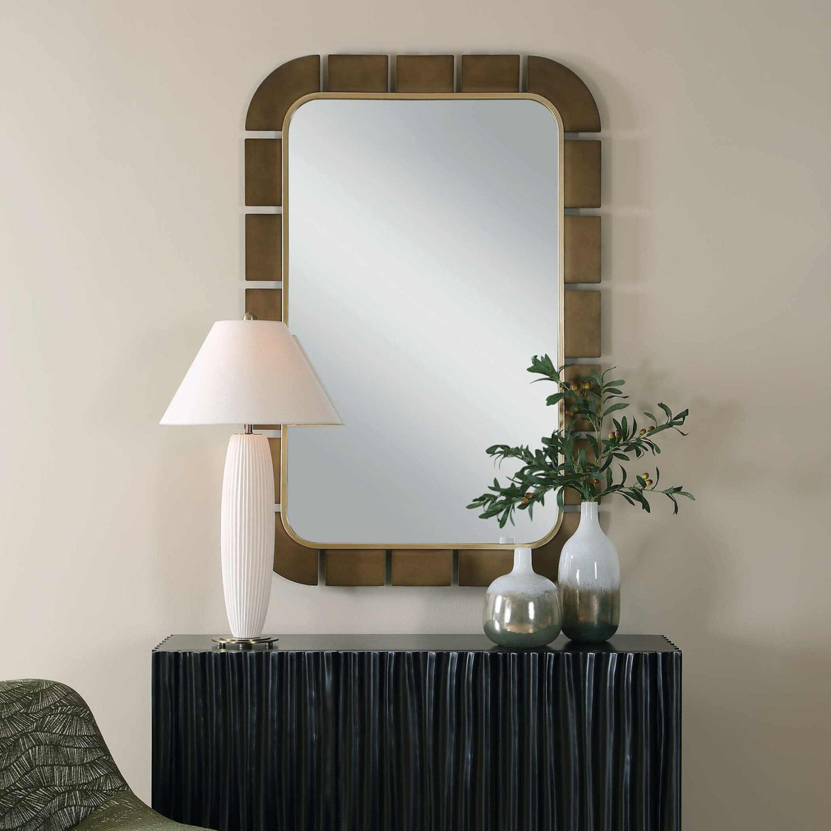 Uttermost Mirrors Segment Dark Bronze Mirror House of Isabella UK
