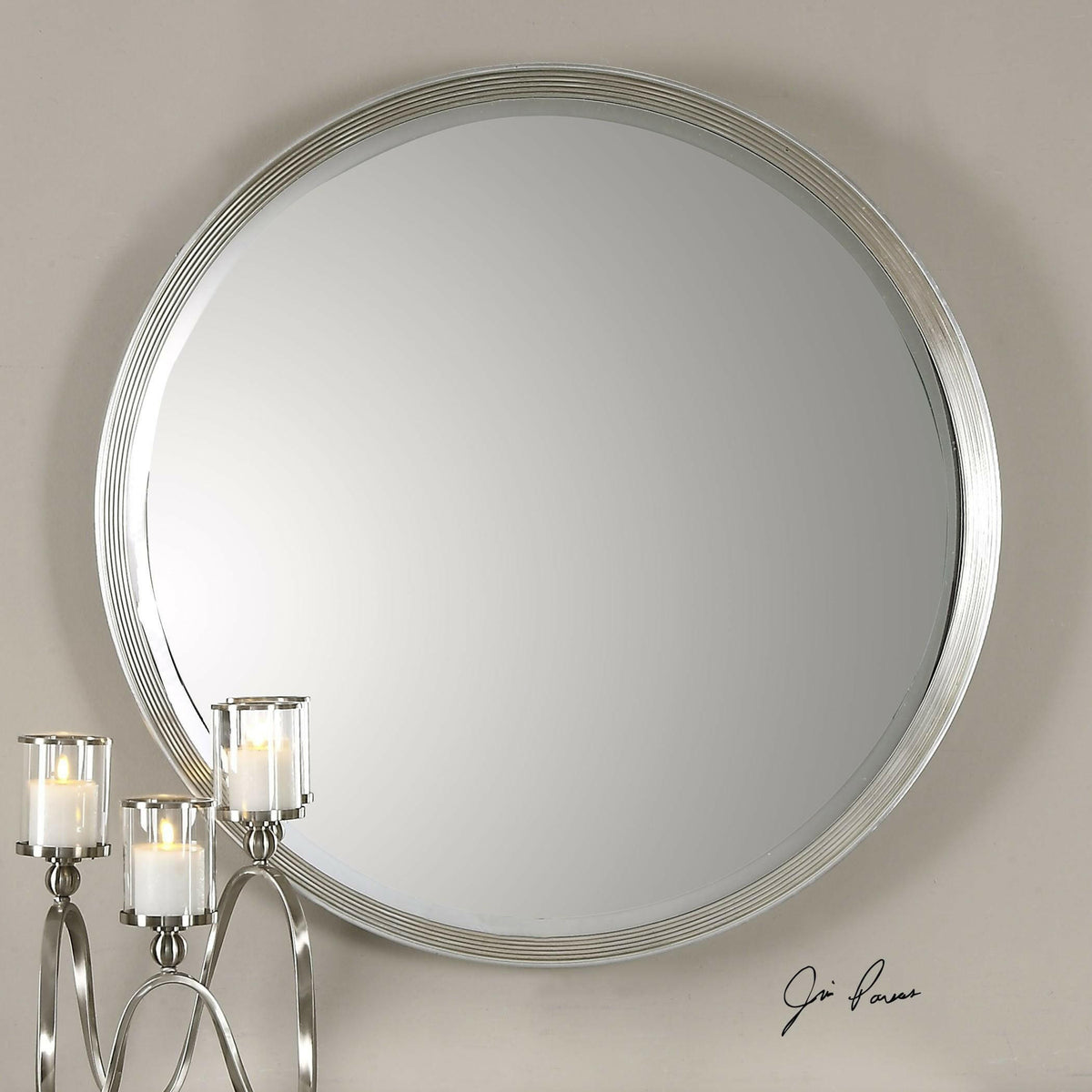 Serenza Round Silver Mirror.