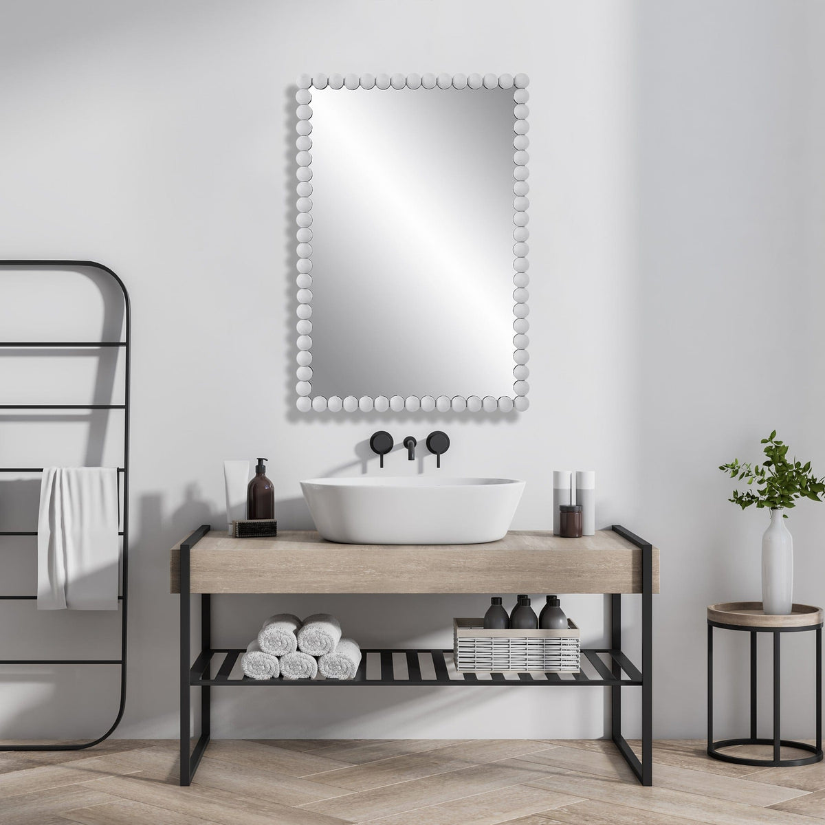 Uttermost Mirrors Serna White Vanity Mirror House of Isabella UK