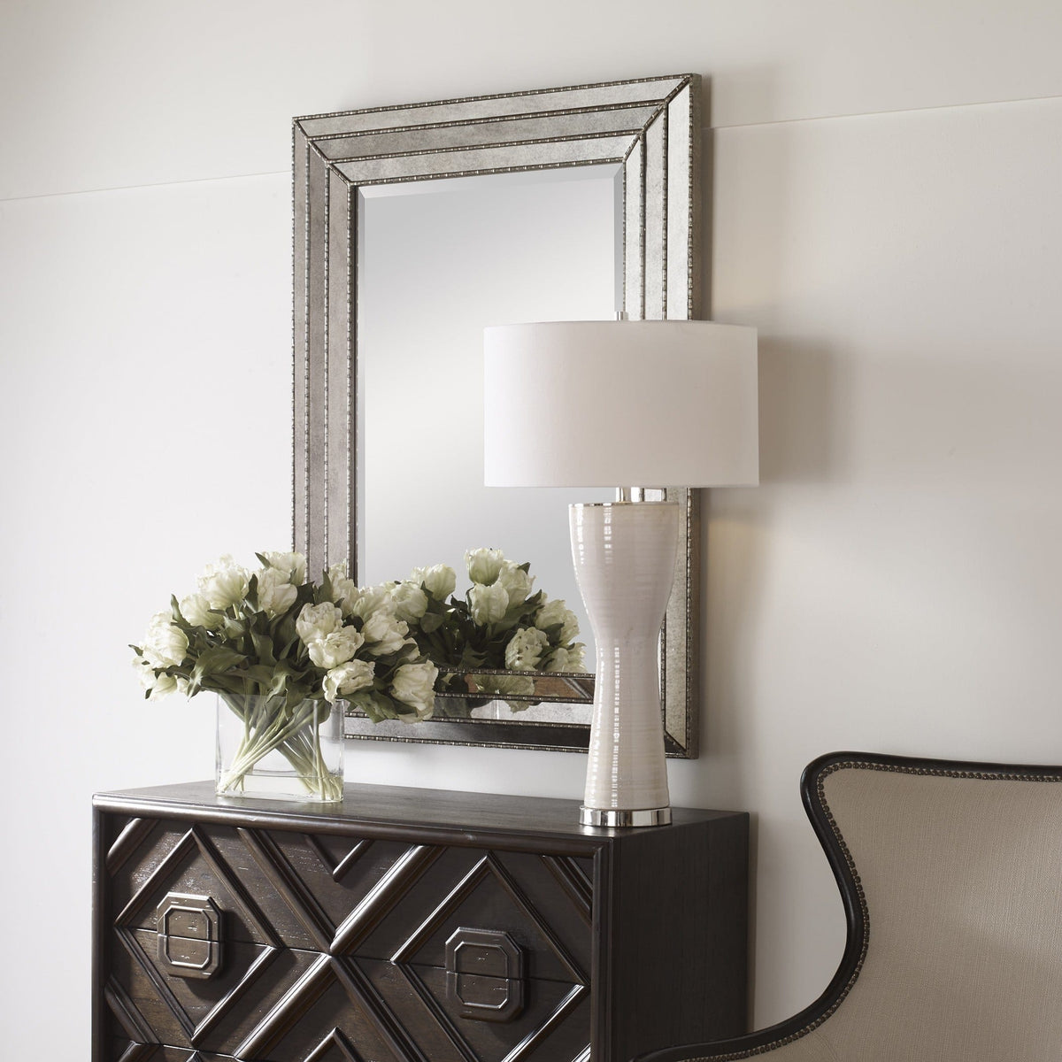 Uttermost Mirrors Seymour Antique Silver Mirror House of Isabella UK