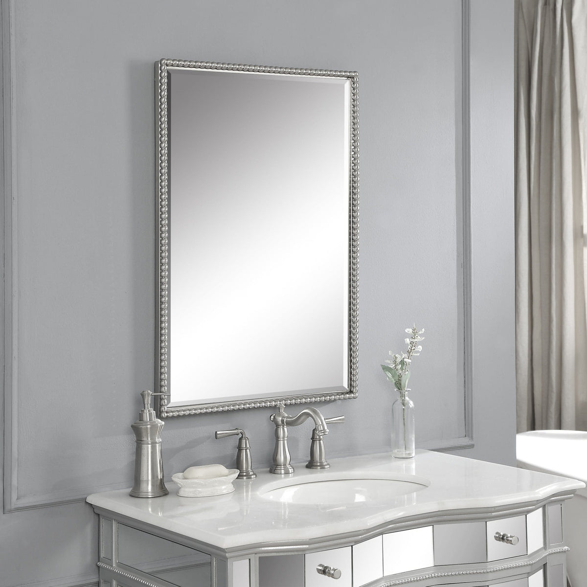 Uttermost Mirrors Sherise Brushed Nickel Mirror House of Isabella UK
