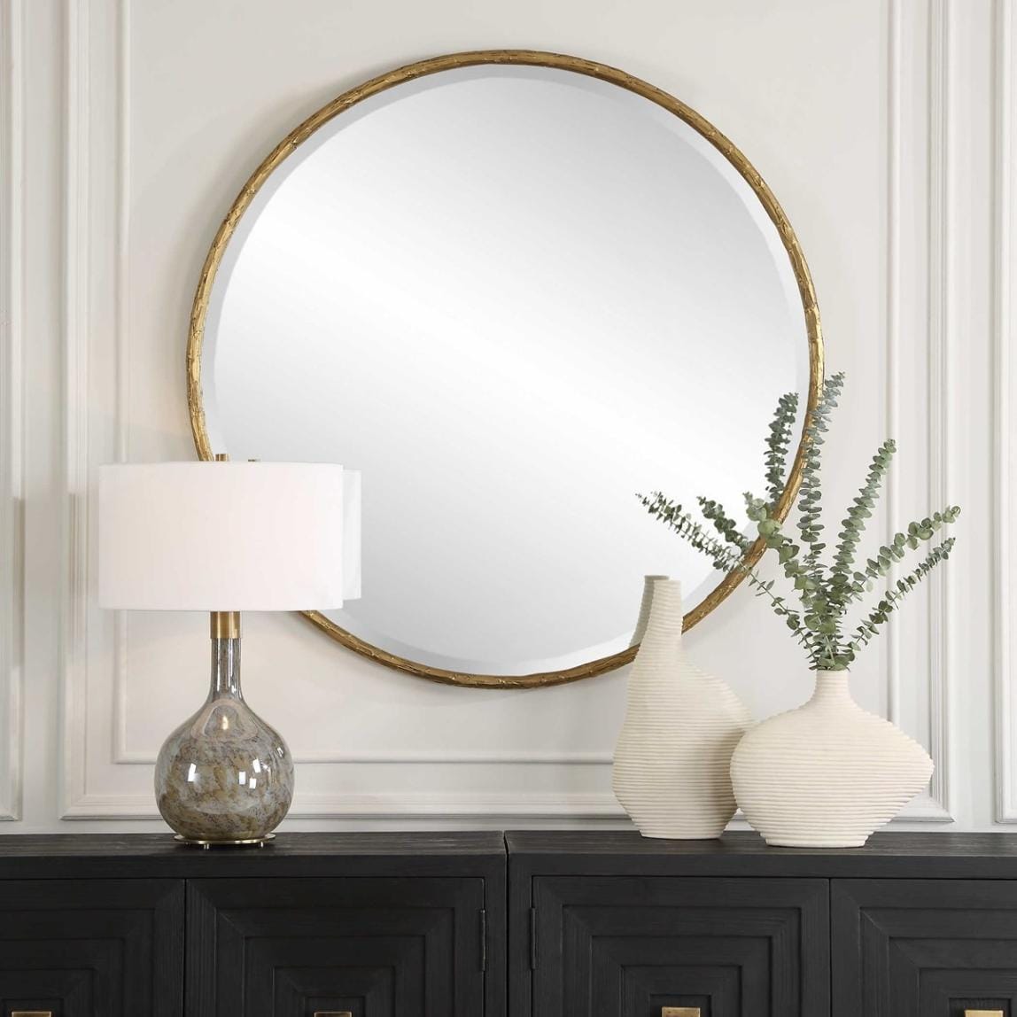 Uttermost Mirrors Sutton Aged Gold Round Mirror House of Isabella UK