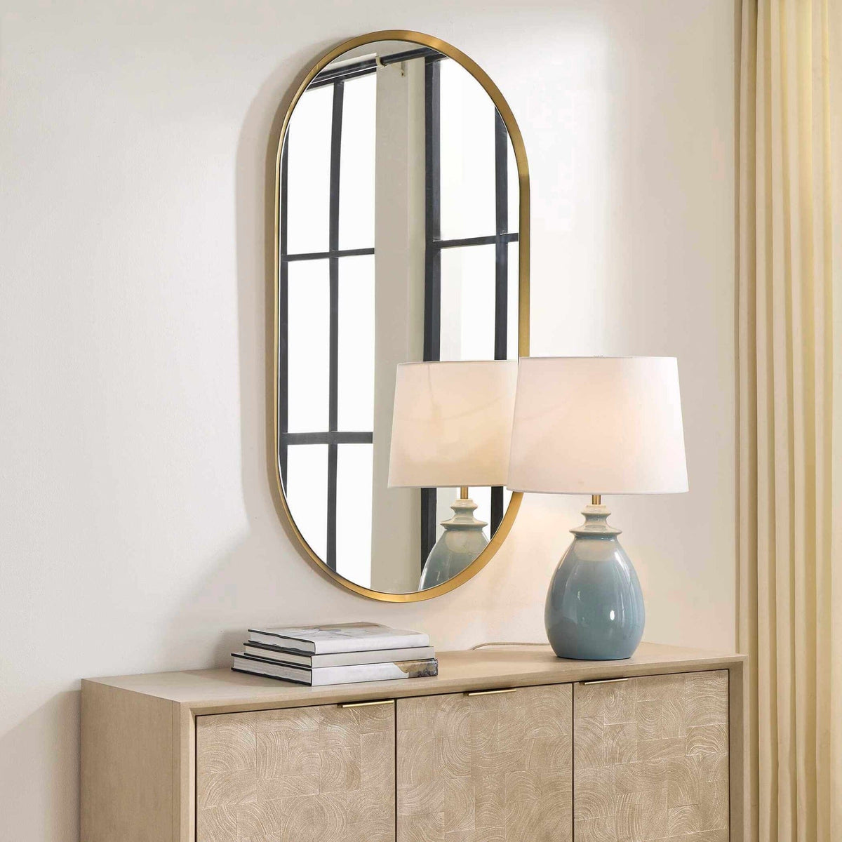 Uttermost Mirrors Torrado Oval Brass Mirror House of Isabella UK