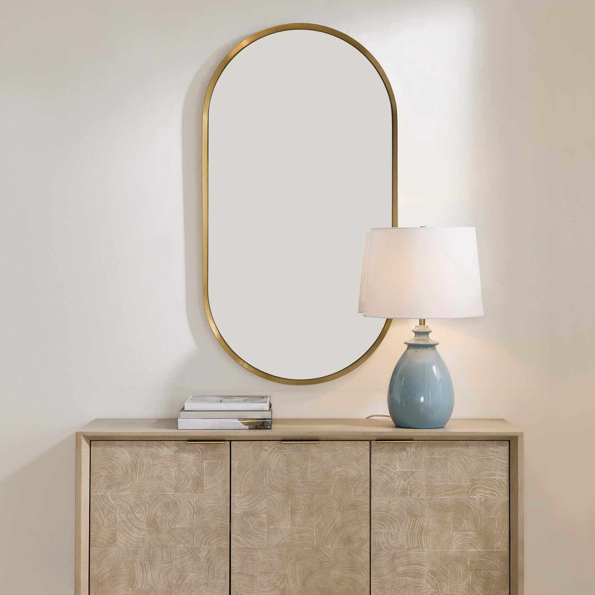 Uttermost Mirrors Torrado Oval Brass Mirror House of Isabella UK