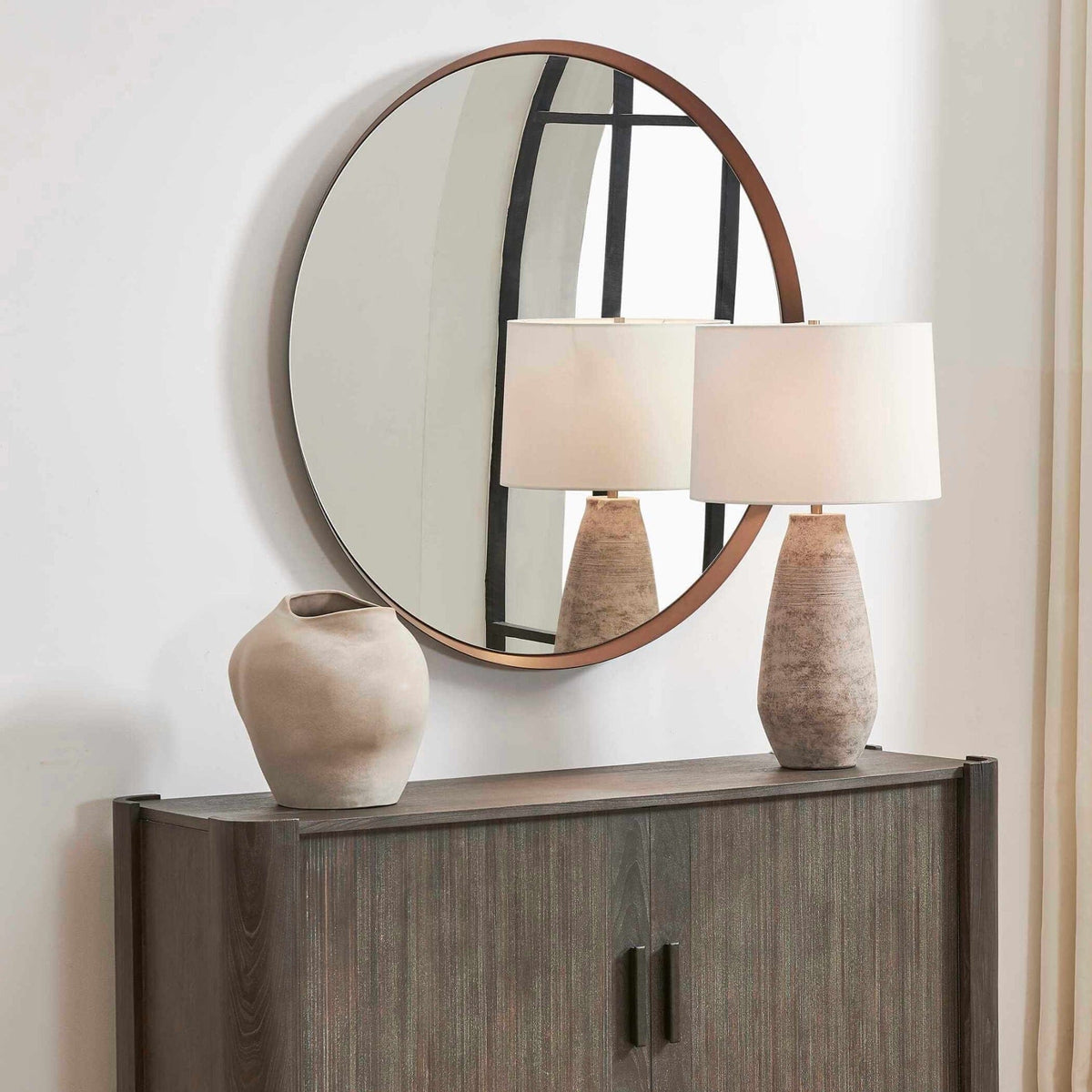 Uttermost Mirrors Torrado Round Bronze Mirror House of Isabella UK