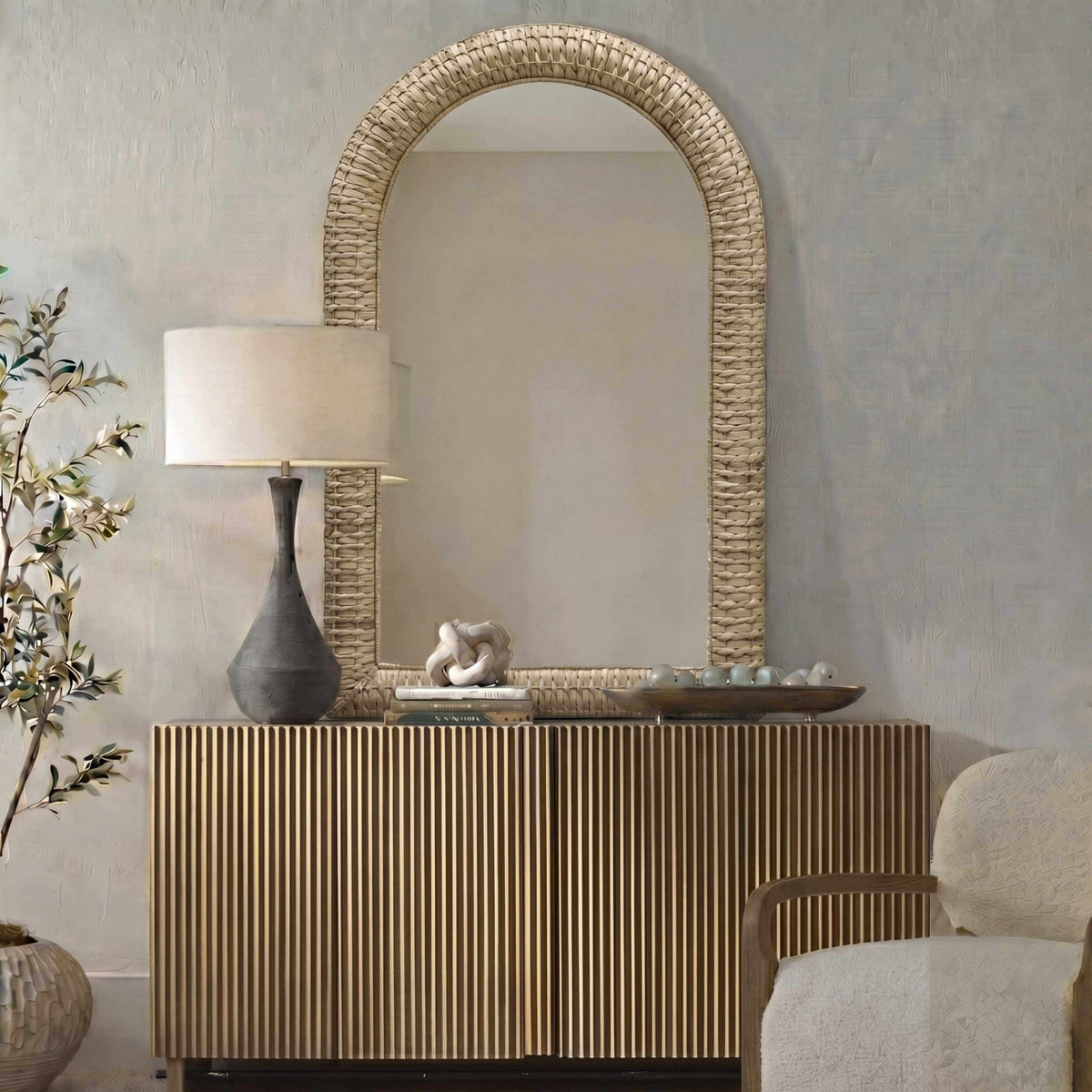 Uttermost Mirrors Twisted Seagrass Arch Mirror House of Isabella UK