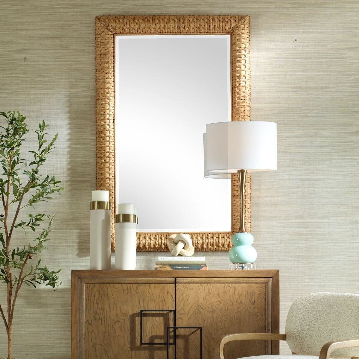 Uttermost Mirrors Twisted Seagrass Large Mirror House of Isabella UK