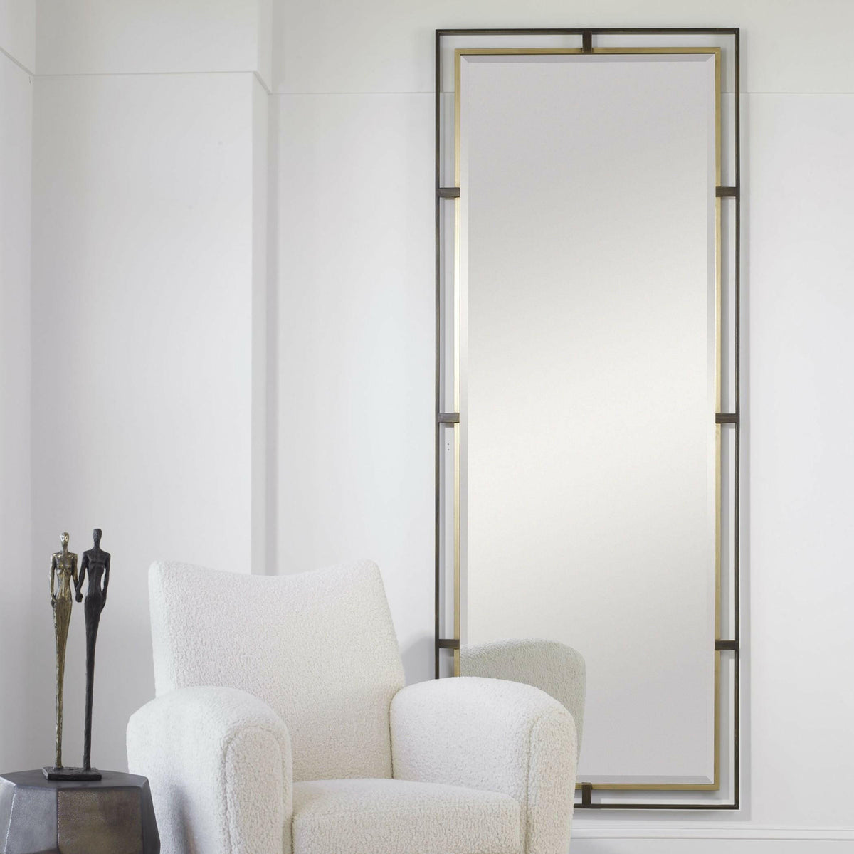 Carrizo Tall Bronze & Gold Mirror.