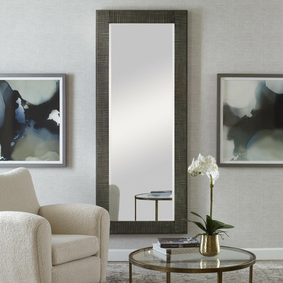 Figaro Oversized Wooden Mirror.