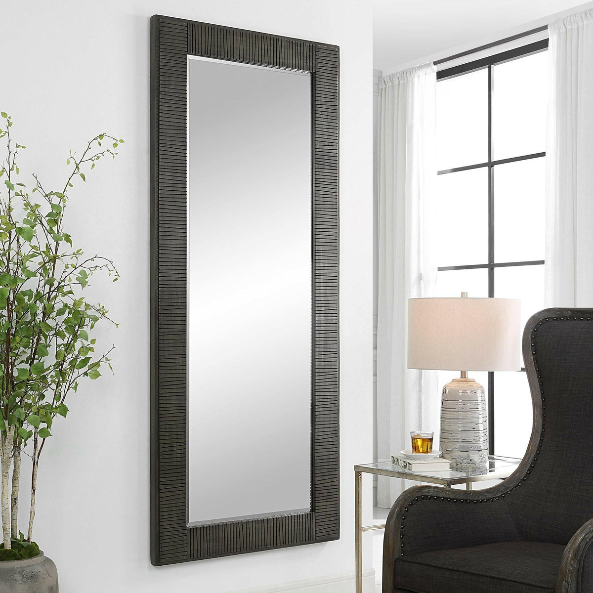Figaro Oversized Wooden Mirror.