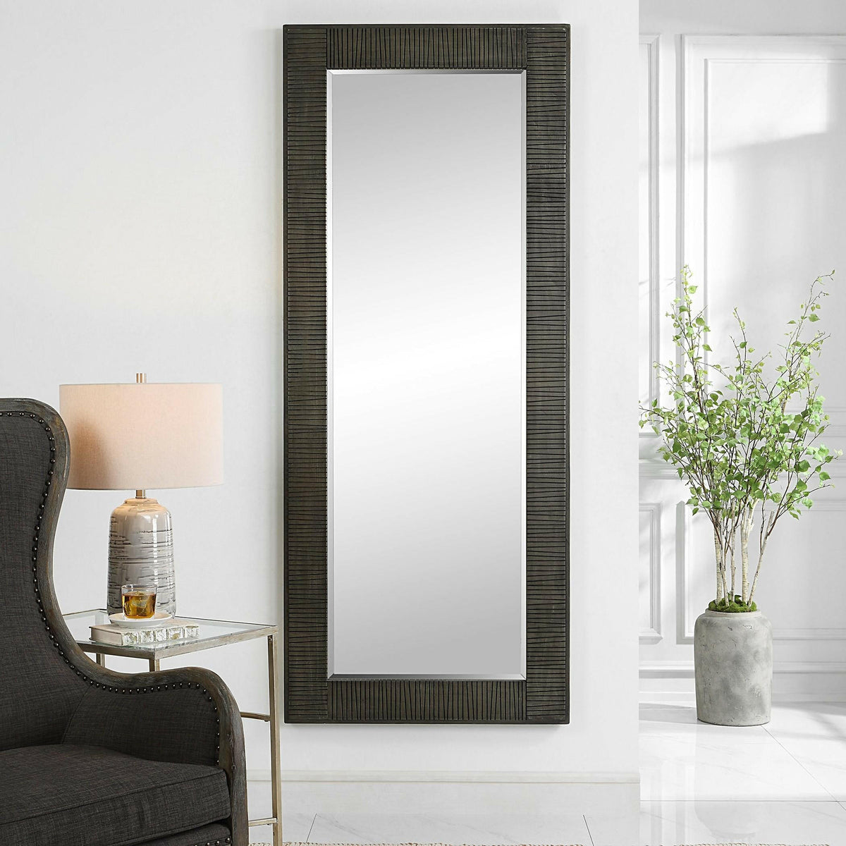 Figaro Oversized Wooden Mirror.