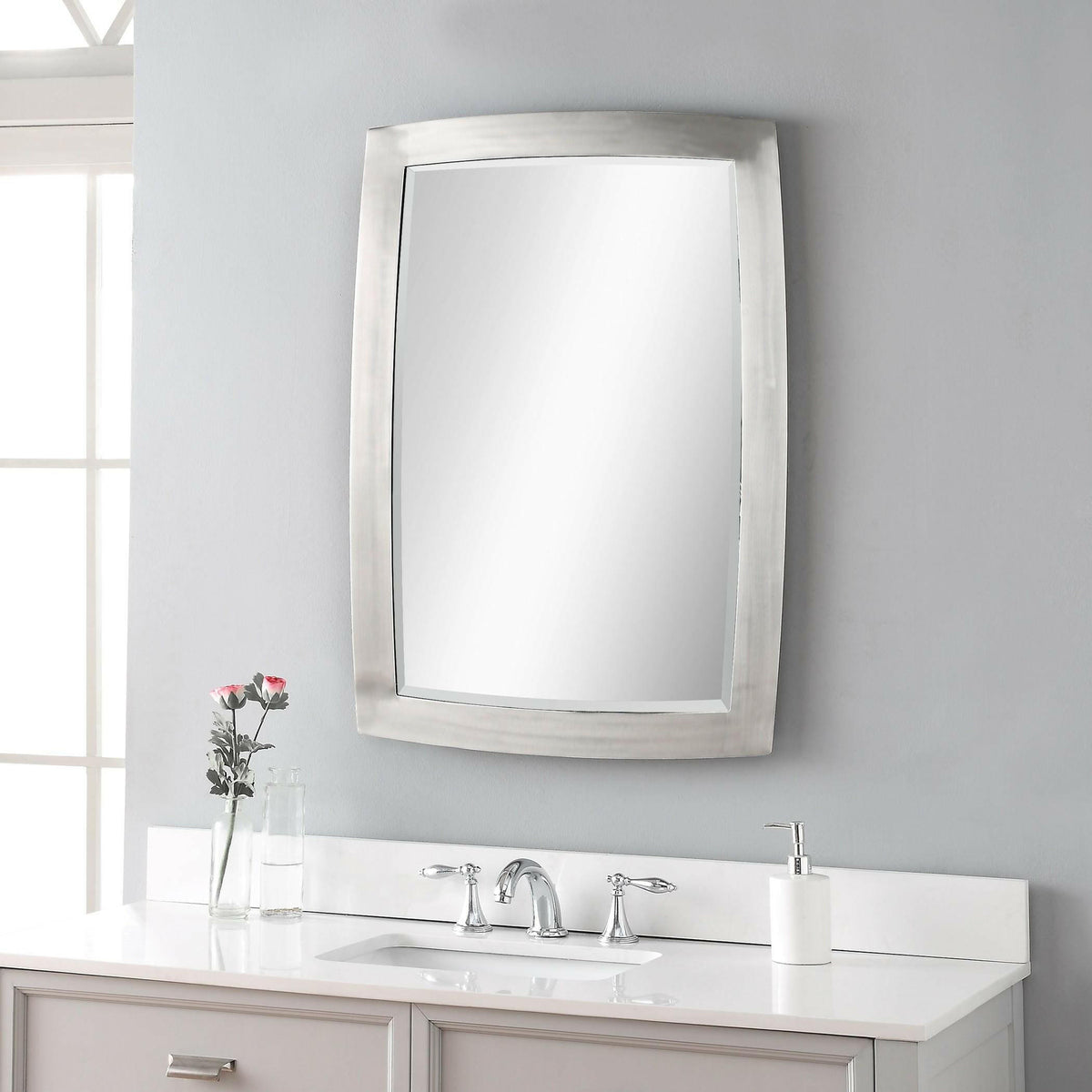 Haskill Brushed Nickel Mirror.