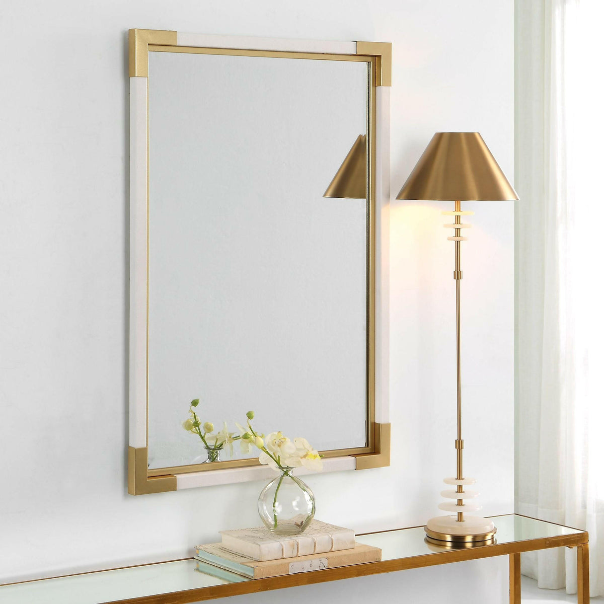 Malik White & Gold Mirror.