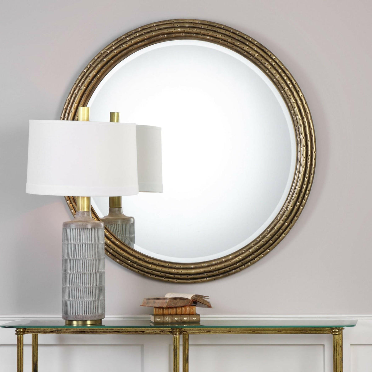 Spera Round Gold Mirror.