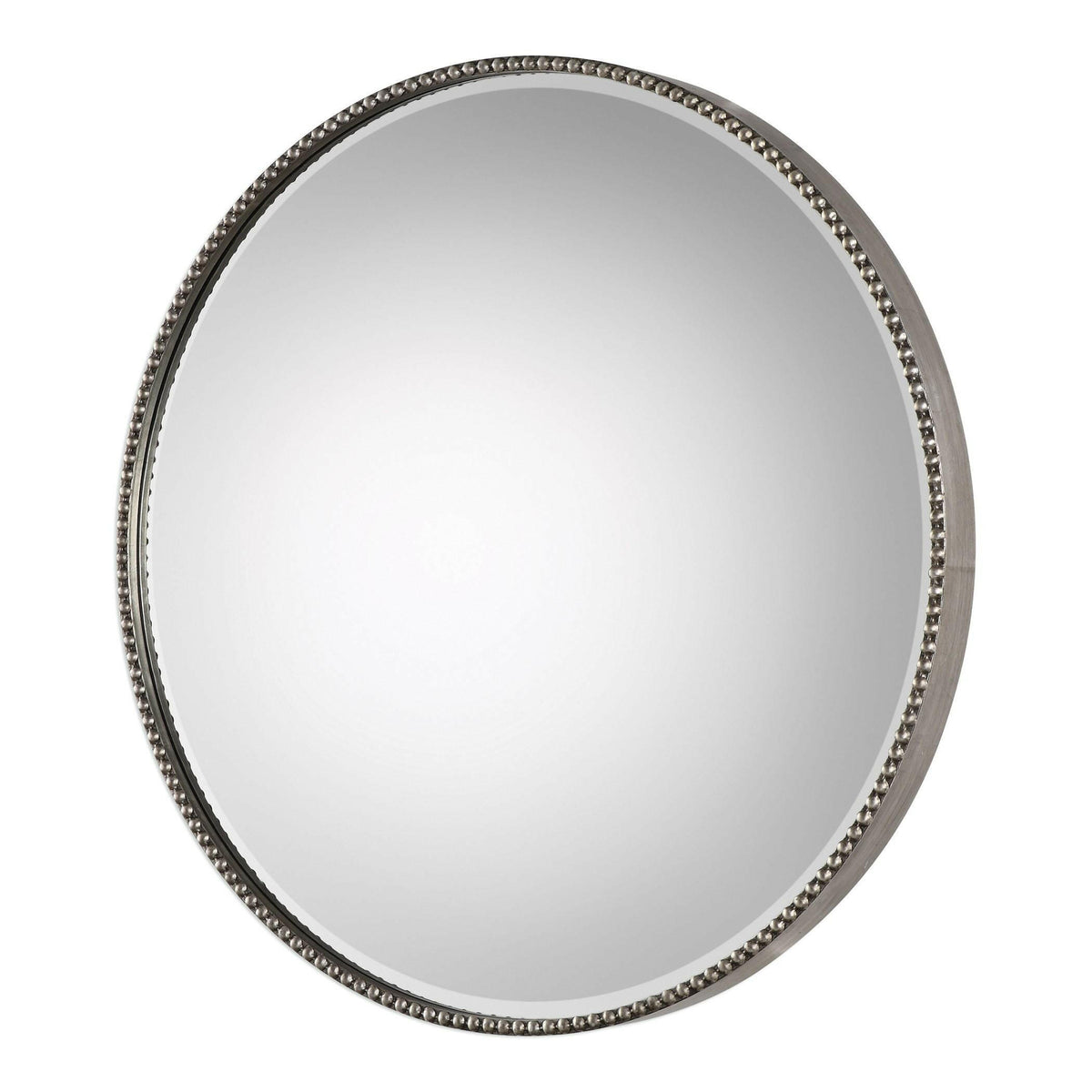 Stefania Beaded Round Mirror.