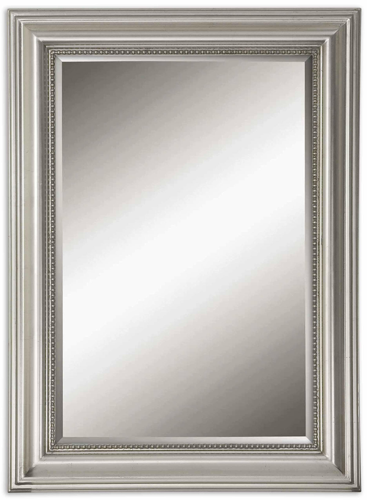 Stuart Silver Beaded Mirror.