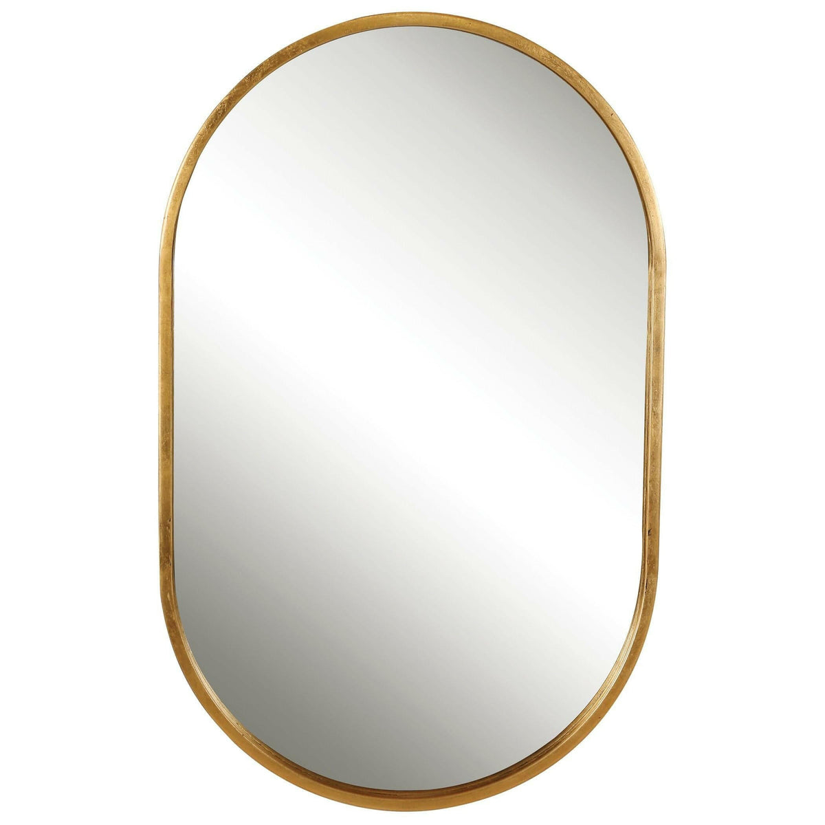 Varina Minimalist Gold Oval Mirror.
