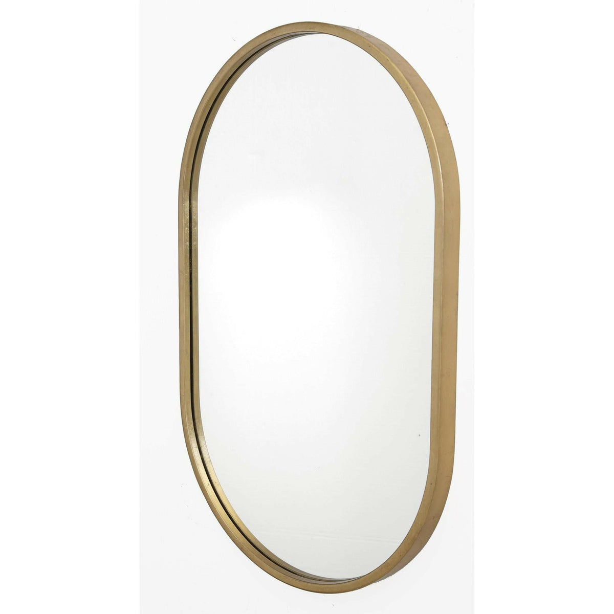 Varina Minimalist Gold Oval Mirror.