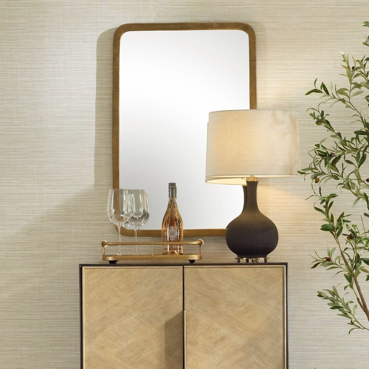 Uttermost Mirrors Vestry Antique Brass Mirror House of Isabella UK
