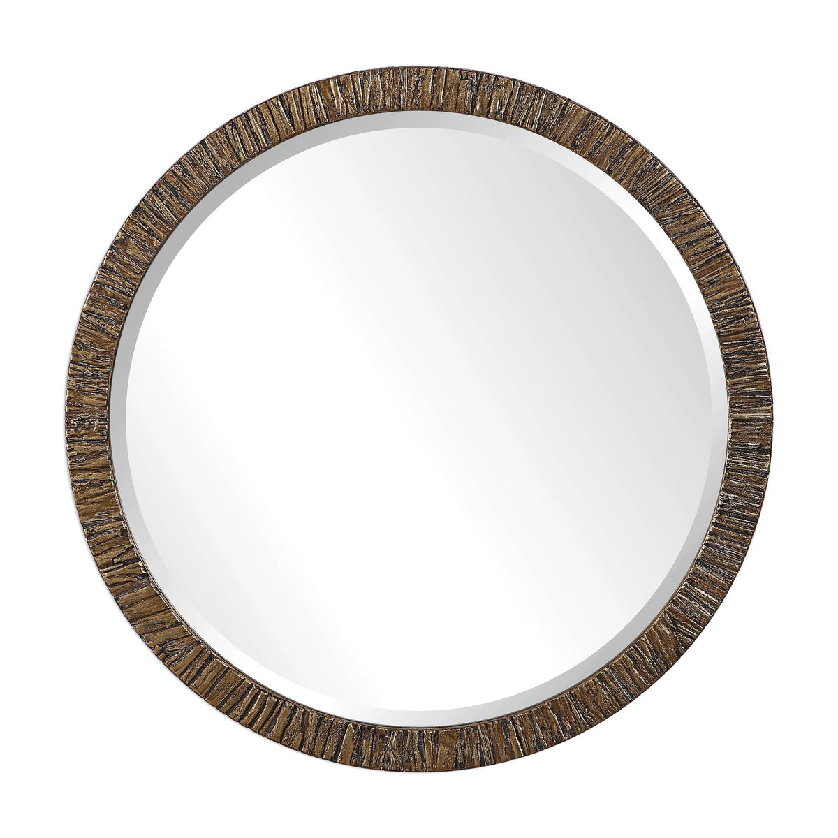 Uttermost Mirrors Wayde Gold Bark Round Mirror House of Isabella UK