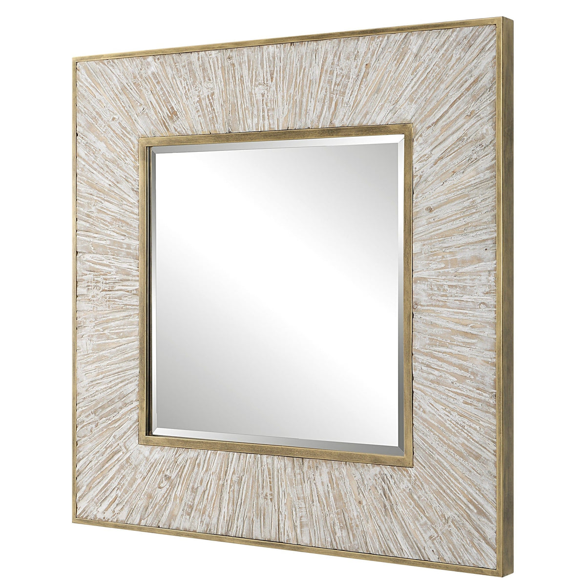 Uttermost Mirrors Wharton Whitewashed Square Mirror House of Isabella UK