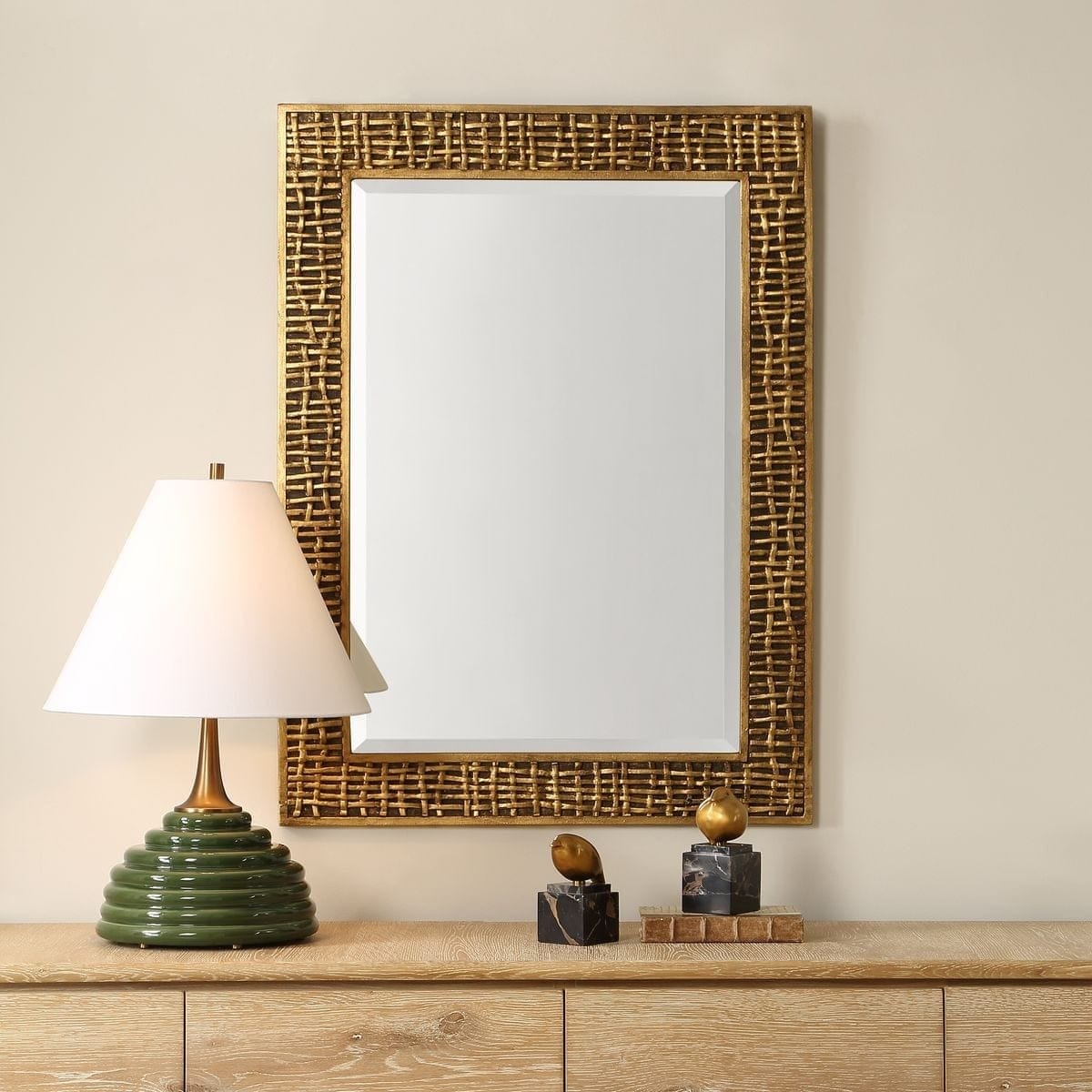 Uttermost Mirrors Woven In Time Mirror in Gold House of Isabella UK