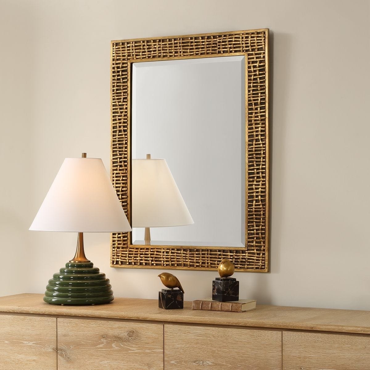 Uttermost Mirrors Woven In Time Mirror in Gold House of Isabella UK