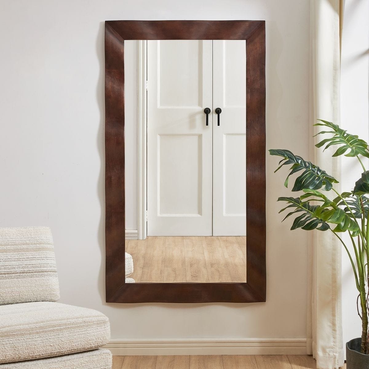 Uttermost Mirrors Wrinkle Wavy Mirror in Wood House of Isabella UK