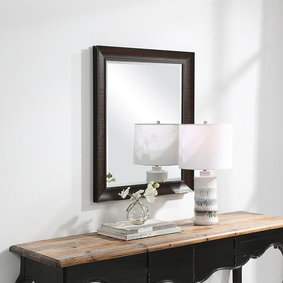 Uttermost Mirrors Wythe Burnished Wood Mirror House of Isabella UK