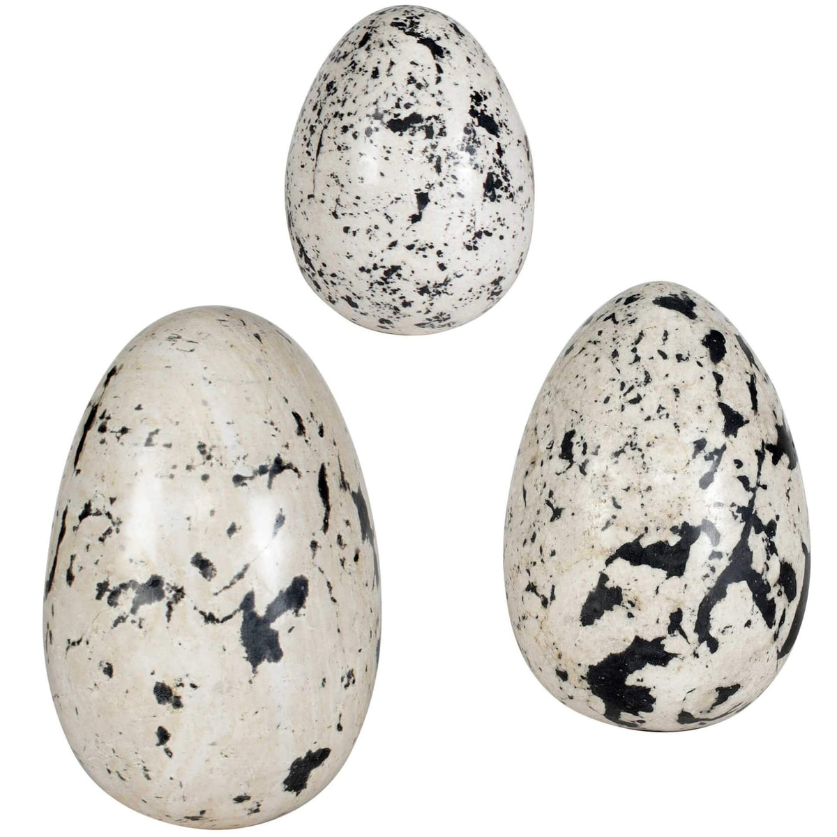 Nest Trio Indoor-Outdoor Stone Eggs, Set of 3