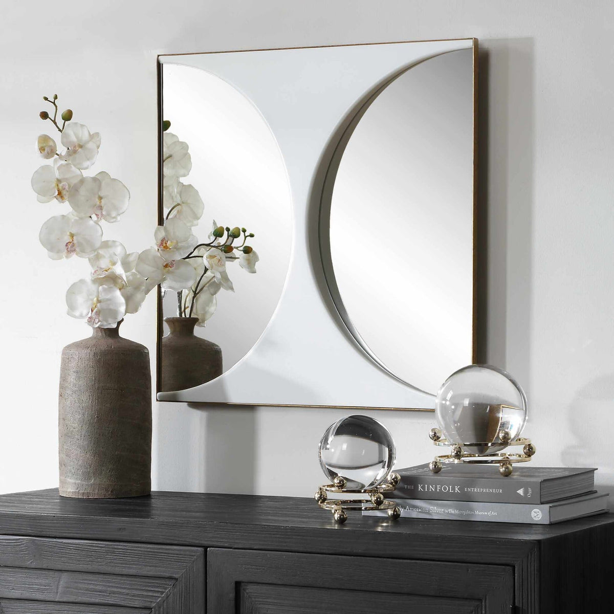 New Moon Mirrored Wall Decor