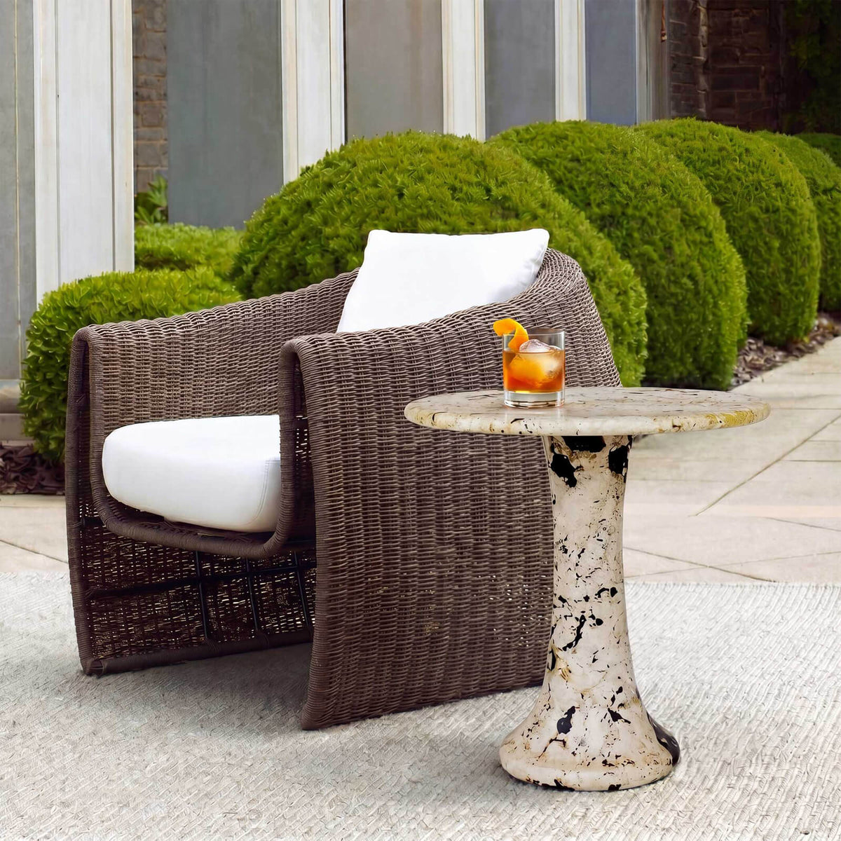 Uttermost Outdoors Cadas Indoor-Outdoor Stone Side Table House of Isabella UK