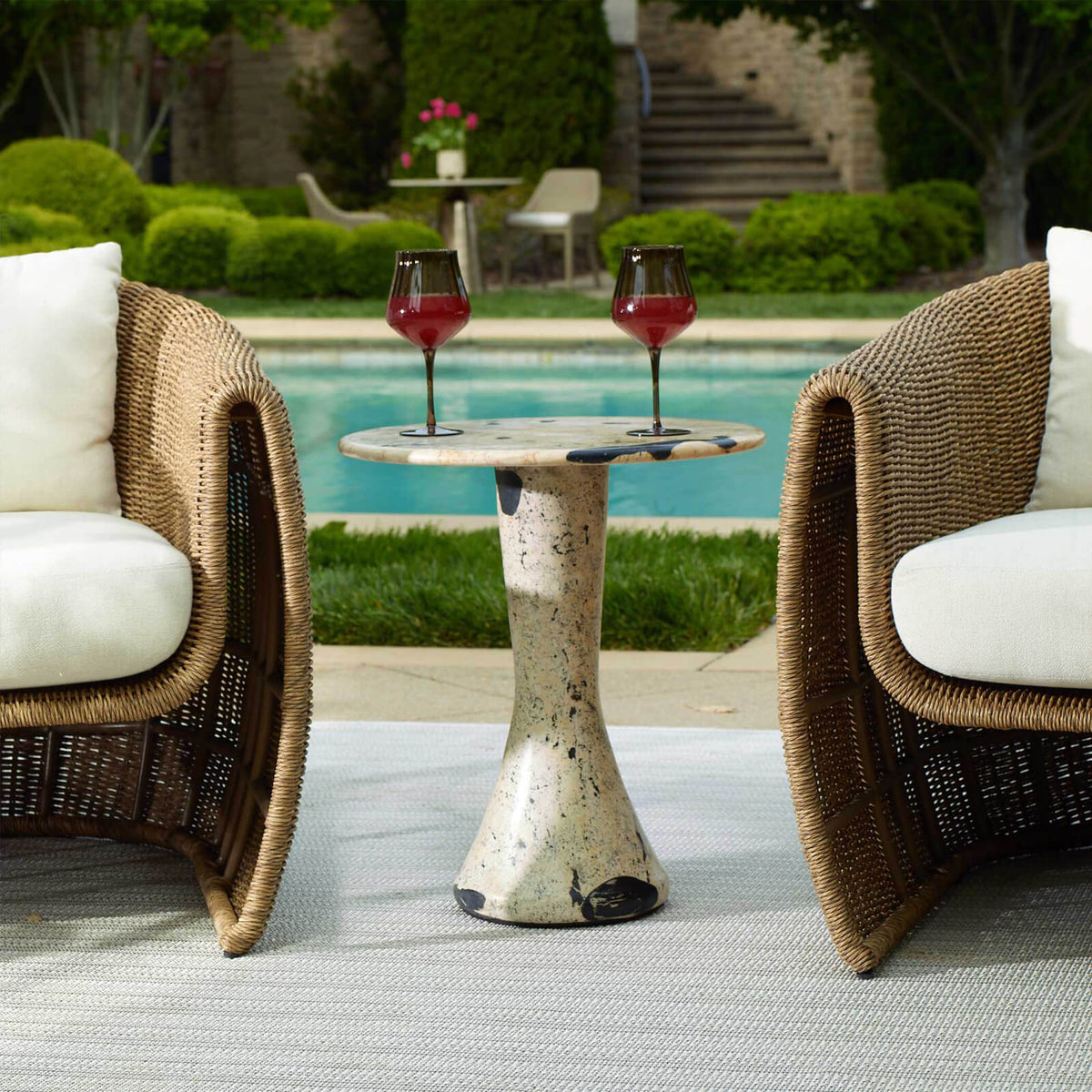 Uttermost Outdoors Cadas Indoor-Outdoor Stone Side Table House of Isabella UK