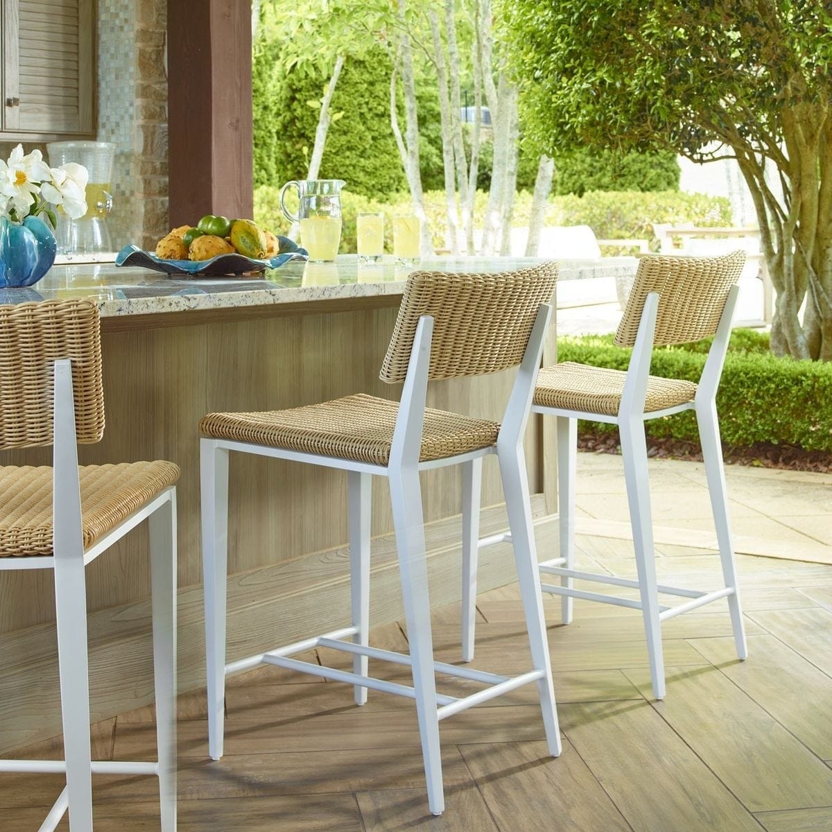 Uttermost Outdoors Calbas White Outdoor Bar Stool House of Isabella UK