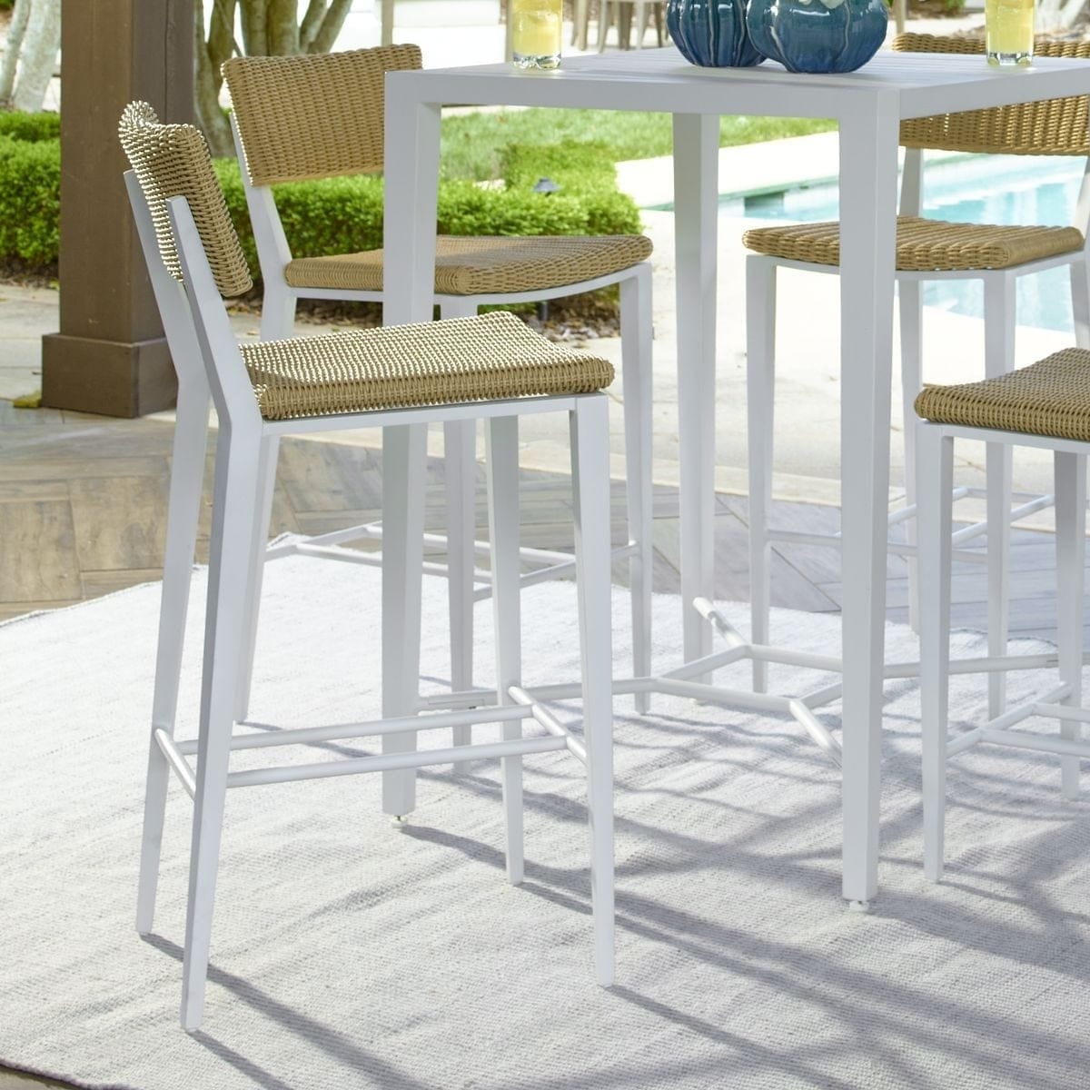Uttermost Outdoors Calbas White Outdoor Bar Stool House of Isabella UK